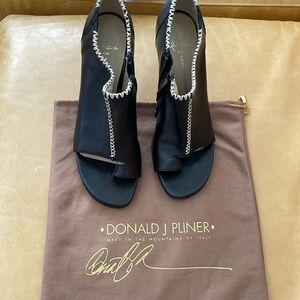 Donald J. Pliner Black Open-Toe Ankle Booties